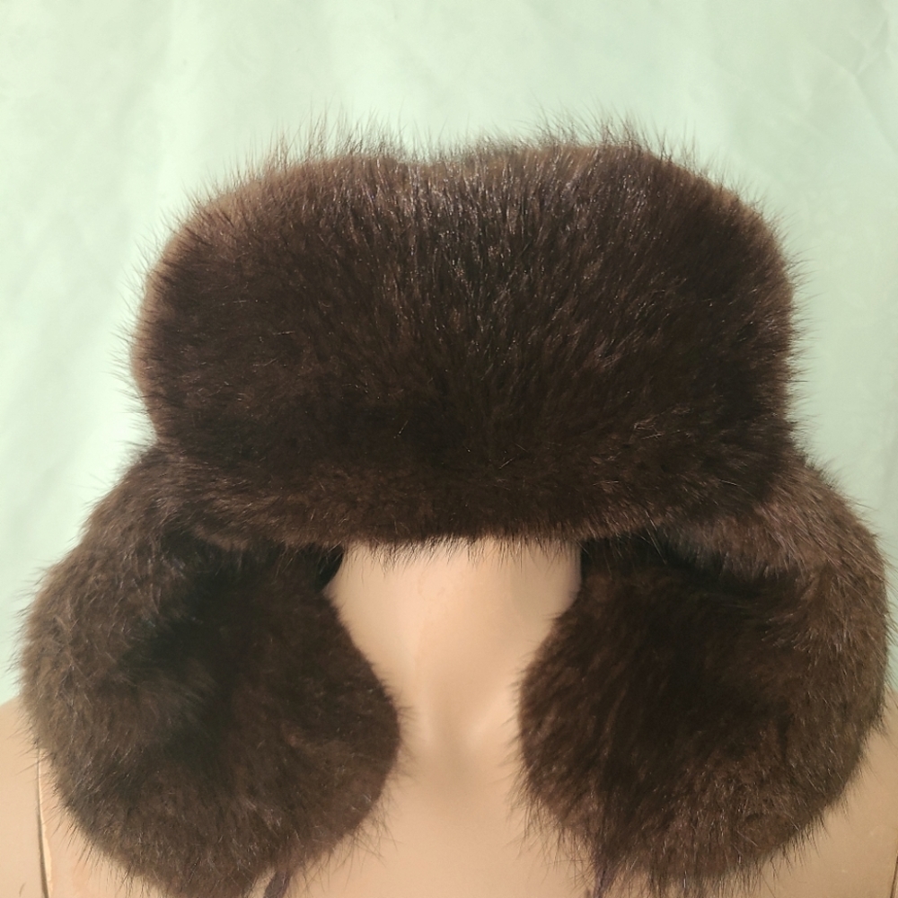 New Real Muskrat Fur Ushanka Bomber Hat
